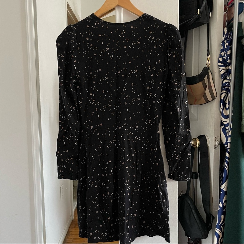Reformation Black Star Print Courtney Mini Dress - Picture 5 of 5